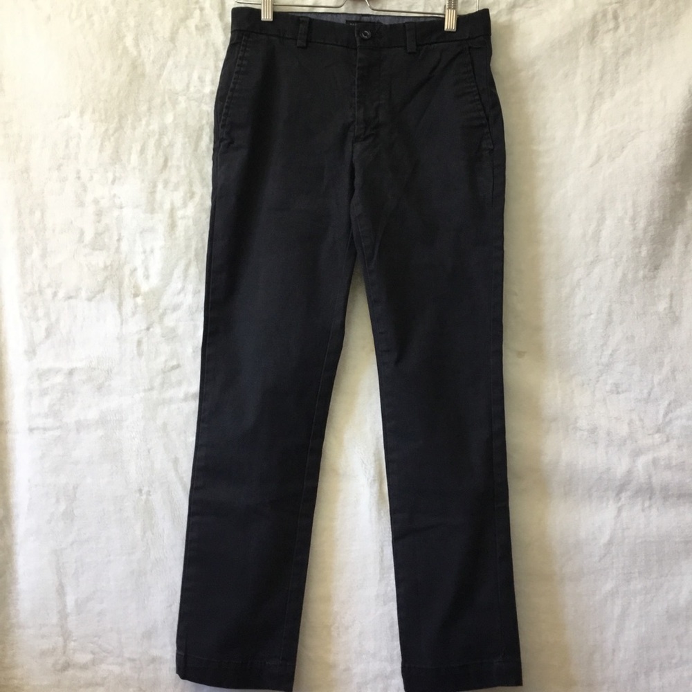 Banana Republic Black Men's Flat Front Aiden Strength Chinos